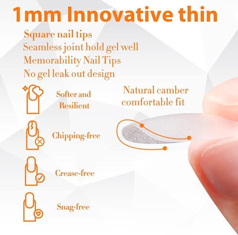 UNA GELLA Short Square Gel Nail Tips Full Matte 216 pcs Square Fake Nails Square Press on Nails Pre-shape Full Cover Acrylic Square Nails French False Nails 12 Sizes Soft Gel Tips in Saudi Arabia