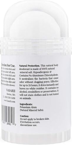 nakd. Thai Crystal Deodorant Stone – 2 Salt Deodorant Crystal Sticks, 4.25 oz. Regular + 2.5 oz. Travel Size – All Natural Unscented Crystal Deodorant and Aluminum Free Salt Deodorant for Women Men & Teens by Vasarii in Saudi Arabia