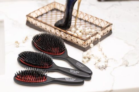 Since 1869 Hand Made In Germany - Nylon Boar Bristle Brush Suitable For Normal to Thick Hair - Gently Detangles, No Pulling or Split Ends - Softens and Improves Hair Texture, Stimulates Scalp (Small) in Saudi Arabia