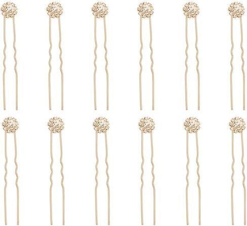 Ammei Crystal Bridal Hair Pins Clips Wedding Hair Accessories Hair Set Jewelry With Rhinestone For Brides and Bridesmaids Set Of 12 (AB Rose Gold) in Saudi Arabia