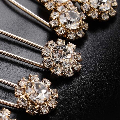 Ammei Crystal Bridal Hair Pins Clips Wedding Hair Accessories Hair Set Jewelry With Rhinestone For Brides and Bridesmaids Set Of 12 (AB Rose Gold) in Saudi Arabia