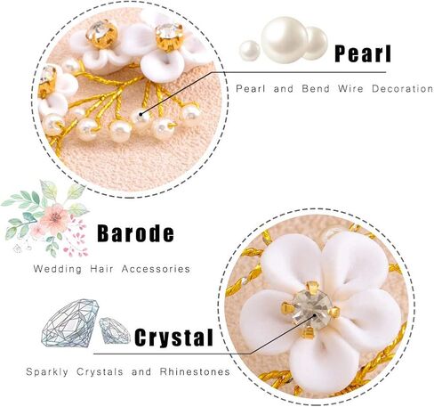 Fstrend Bridal Wedding Hair Pins Silver Sparkly Rhinestones Pearls Flower Hair Pin Bride Hairpieces Gorgeous Hair Accessories for Women and Girls(Pack of 2) (Silver) in Saudi Arabia