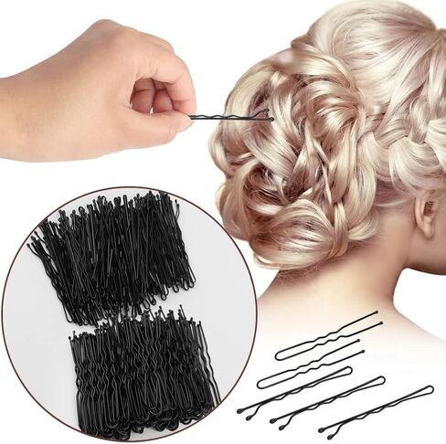 200Pcs Hair Pins Kit,Bobby Pins and U Shaped Hair Pins Bun Hair Pins for Women Girls with Storage Box Wedding Hairstyles (Black,2Inch) in Saudi Arabia