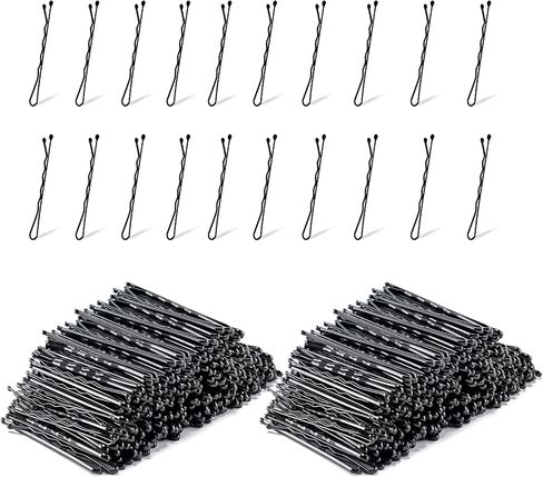 400 Pcs 2 Inch Hair Bobby Pins Black,Secure Hold Fine Hair Pins for Women,Invisible Wavy Hair Clips Bulk with Clear Boxes,Metal Hair Clips for All Hair Styling in Saudi Arabia