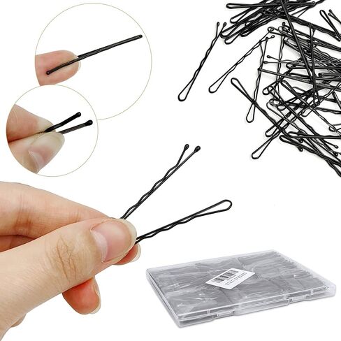 400 Pcs 2 Inch Hair Bobby Pins Black,Secure Hold Fine Hair Pins for Women,Invisible Wavy Hair Clips Bulk with Clear Boxes,Metal Hair Clips for All Hair Styling in Saudi Arabia