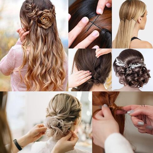 400 Pcs 2 Inch Hair Bobby Pins Black,Secure Hold Fine Hair Pins for Women,Invisible Wavy Hair Clips Bulk with Clear Boxes,Metal Hair Clips for All Hair Styling in Saudi Arabia