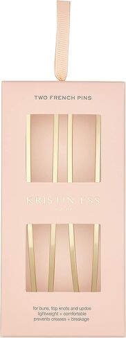 مجموعة دبابيس فرنسية من كريستين إيس مكونة من 2 - دبابيس شعر فرنسية على شكل حرف U للكعك والعقد وتسريحات شعر الزفاف والعقد العلوية - ذهبي in Kuwait