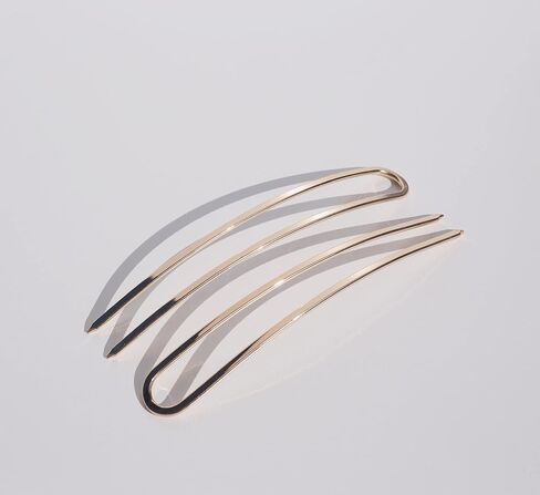 مجموعة دبابيس فرنسية من كريستين إيس مكونة من 2 - دبابيس شعر فرنسية على شكل حرف U للكعك والعقد وتسريحات شعر الزفاف والعقد العلوية - ذهبي in Kuwait