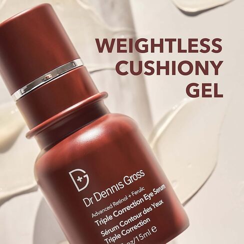 دكتور دينيس جروس ريتينول المتقدم + مصل تصحيح العين الثلاثي الفيروليك: بشرة مشدودة، تعزز الترطيب، تقلل مظهر التجاعيد والتجاعيد، 0.5 أونصة in Kuwait