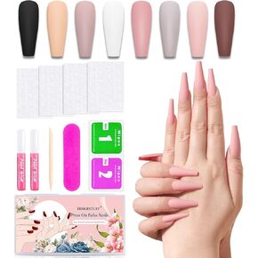 12 Solid Color Glossy Short Square False Press On Nails Pack #3, 288PCS Acrylic Squoval Nail Tip Kit with Stickers Tabs, Prep Pads, Nail File and Cuticle Stick