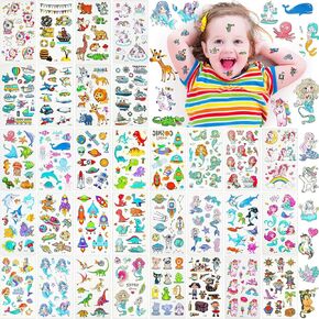 70 Sheets Temporary Tattoos for Kids Waterproof Cartoon Tattoo Stickers, Mixed 700 Styles Unicorn Animals Mermaid Dinosaur Car Space Water Transfer Fake Tattoo Stickers for Children Body Art Makeup in Saudi Arabia