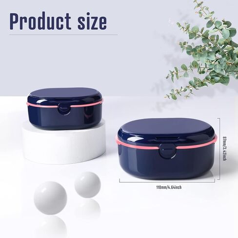 مجموعة أدوات طقم الأسنان حقيبة تثبيت محمولة مثالية للسفر، حاوية صندوق حمام طقم الأسنان، العناية بتنظيف أطقم الأسنان، واقي الفم مع مصفاة، أداة إزالة ومرآة (أرجواني) in Kuwait