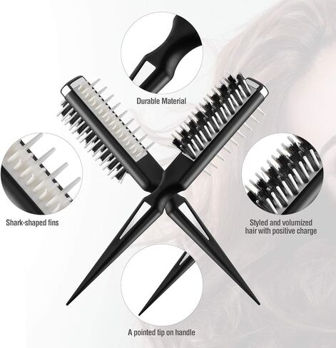 Hair Style Comb, Portable Hair Styling Comb, Hair Shark Comb Instant, Multifuncional tease Combing Brush with Shark Back Two-sided Design Instant Hair Volumizer for Hairdressing Women Men in Saudi Arabia