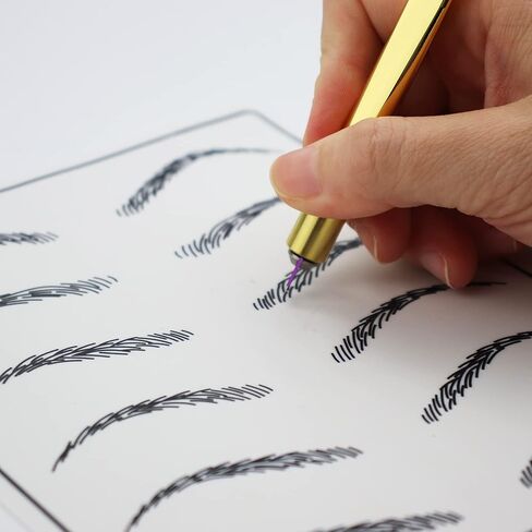 50 قطعة من Guapa 0.16 مم 12F شفرات إبر Microblading أرجوانية للاستعمال مرة واحدة، إبرة وشم يدوية للمكياج الدائم مع حلقة حبر صبغية للقلم اليدوي (0.16 مم 12F) in Kuwait