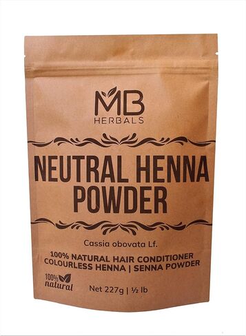 MB Herbals Neutral Henna Powder 227g | Half Pound | Senna Powder | Cassia obovata | Colorless Henna | Natural Hair Conditioner | For Soft Shiny & Healthy Hair in Saudi Arabia