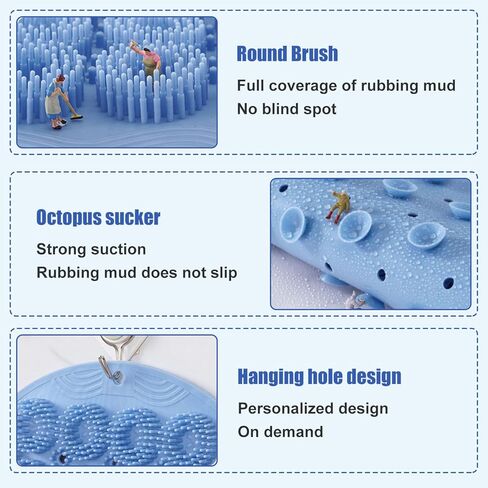 وسادة تدليك للاستحمام، فرشاة تدليك للظهر والقدم للاستحمام، فرشاة تدليك من السيليكون مع اكواب شفط، حصيرة غسل القدم في الحمام، فرشاة تقشير الجلد الميت للقدم in Kuwait