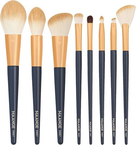 MAANGE Makeup Brushes, Premium Synthetic Makeup Brush Set Professional Blush Contour Eye Make Up Brush Kit (Blue) in Kuwait