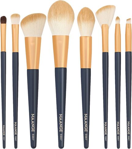 MAANGE Makeup Brushes, Premium Synthetic Makeup Brush Set Professional Blush Contour Eye Make Up Brush Kit (Blue) in Kuwait