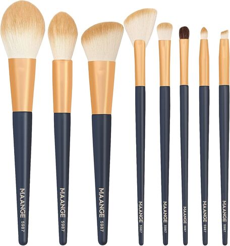 MAANGE Makeup Brushes, Premium Synthetic Makeup Brush Set Professional Blush Contour Eye Make Up Brush Kit (Blue) in Kuwait