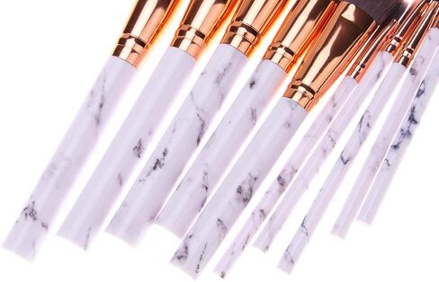 مجموعة فرش المكياج، 5 قطع من فرش المكياج ذات الملمس الرخامي الصغير للنساء وخافي عيوب العيون اليومي وفرشاة مزج الحواجب ومجموعة فرش مكياج (5 قطع) in Kuwait