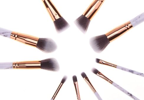 مجموعة فرش المكياج، 5 قطع من فرش المكياج ذات الملمس الرخامي الصغير للنساء وخافي عيوب العيون اليومي وفرشاة مزج الحواجب ومجموعة فرش مكياج (5 قطع) in Kuwait