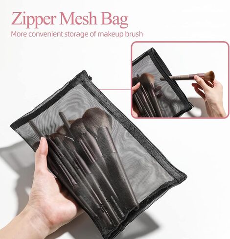 BS-MALL Makeup Brushes Premium Synthetic Foundation Powder Concealers Eye Shadows Makeup 15 Pcs Brush Set with Black Case in Kuwait