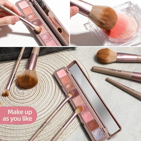BS-MALL Makeup Brushes Premium Synthetic Foundation Powder Concealers Eye Shadows Makeup 15 Pcs Brush Set with Black Case in Kuwait