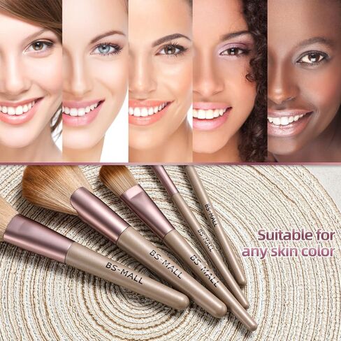 BS-MALL Makeup Brushes Premium Synthetic Foundation Powder Concealers Eye Shadows Makeup 15 Pcs Brush Set with Black Case in Kuwait