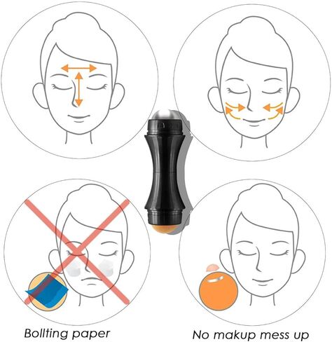أسطوانة الوجه من لازي بيوتي، أسطوانة للتحكم في البشرة الدهنية، أسطوانة حجرية بركانية لامتصاص الزيت، كرة فولاذية لإزالة الانتفاخات وتبريد وإنعاش البشرة، أداة للعناية ببشرة الوجه قابلة لإعادة الاستخدام، في المنزل أو أثناء التنقل in Kuwait