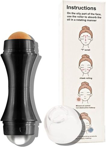 أسطوانة الوجه من لازي بيوتي، أسطوانة للتحكم في البشرة الدهنية، أسطوانة حجرية بركانية لامتصاص الزيت، كرة فولاذية لإزالة الانتفاخات وتبريد وإنعاش البشرة، أداة للعناية ببشرة الوجه قابلة لإعادة الاستخدام، في المنزل أو أثناء التنقل in Kuwait