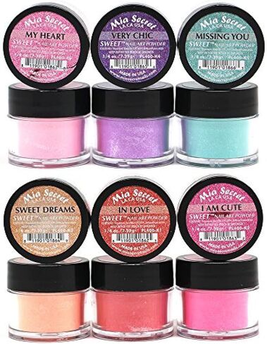Mia Secret -Sweet Nail Acrylic Powder collection set of 6 in Saudi Arabia
