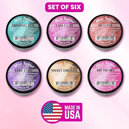 Mia Secret -Sweet Nail Acrylic Powder collection set of 6 in Saudi Arabia