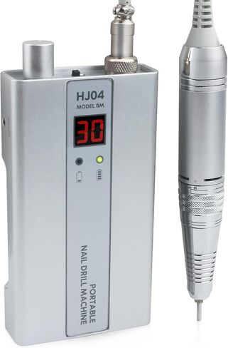 ماكينة مثقاب أظافر احترافية من QUNZHAO للأظافر الأكريليك، مبرد أظافر كهربائي 30000 دورة في الدقيقة، مبرد أظافر إلكتروني محمول لأدوات مانيكير الصالونات المنزلية (فضي) in Kuwait