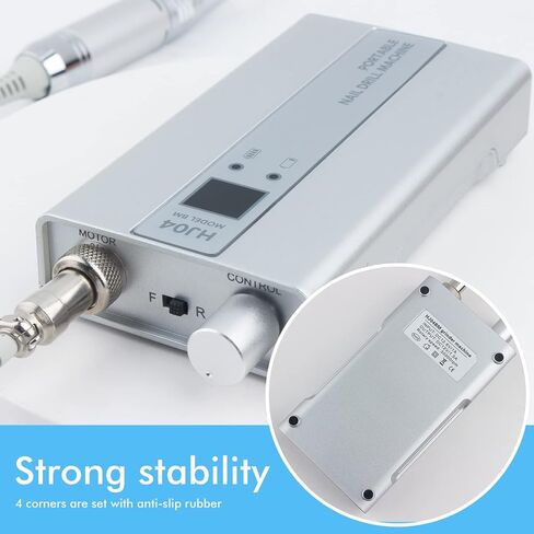 ماكينة مثقاب أظافر احترافية من QUNZHAO للأظافر الأكريليك، مبرد أظافر كهربائي 30000 دورة في الدقيقة، مبرد أظافر إلكتروني محمول لأدوات مانيكير الصالونات المنزلية (فضي) in Kuwait