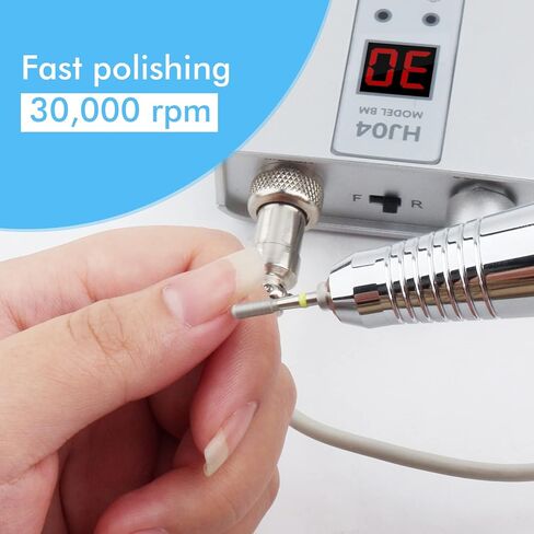 ماكينة مثقاب أظافر احترافية من QUNZHAO للأظافر الأكريليك، مبرد أظافر كهربائي 30000 دورة في الدقيقة، مبرد أظافر إلكتروني محمول لأدوات مانيكير الصالونات المنزلية (فضي) in Kuwait