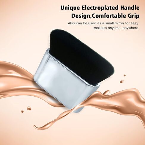 فرشاة كريم أساس بودرة من Dpolla لكريم الأساس السائل، فرشاة كابوكي بزاوية، فرشاة مكياج ممتازة لكريم الأساس السائل الخالي من العيوب، وخافي عيوب البشرة، وإعداد مسحوق معدني لمستحضرات التجميل، ومزج التلميع (ذهبي وردي) in Kuwait