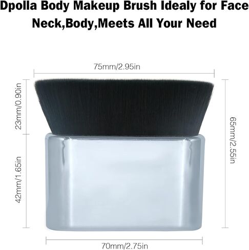 فرشاة كريم أساس بودرة من Dpolla لكريم الأساس السائل، فرشاة كابوكي بزاوية، فرشاة مكياج ممتازة لكريم الأساس السائل الخالي من العيوب، وخافي عيوب البشرة، وإعداد مسحوق معدني لمستحضرات التجميل، ومزج التلميع (ذهبي وردي) in Kuwait