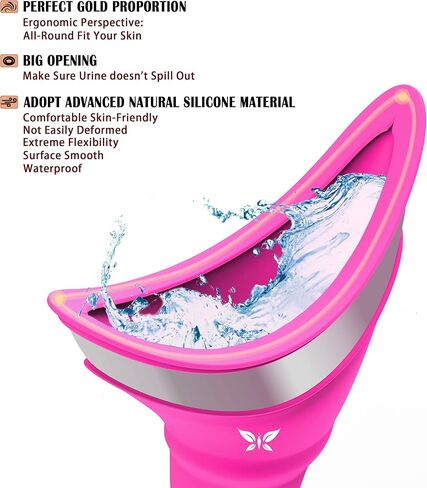 Urinal for Women, Reusable Female Urinal, Portable Female Urination Device, Silicone Pee Funnel for Women Standing Up to Pee, Waterproof Women Funnel Urine Cups for Hiking Road Trip in Saudi Arabia