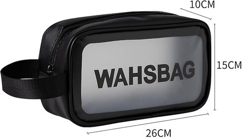 حقيبة أدوات الزينة الشفافة المحمولة للسفر، حقيبة تنظيم مكياج الحمام، حقيبة غسيل للرجال والنساء، حقائب مستحضرات التجميل المقاومة للماء لتخزين مستحضرات التجميل والسوائل والكريمات ومستحضرات التجميل والفرش، باللون الأسود in Kuwait