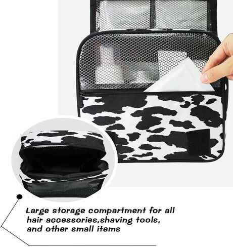 Animal Cow Print Toiletry Bag Hanging Toiletry Bag Makeup Cosmetic Bag Travel Organizer Case for Women Men in Saudi Arabia