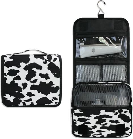 Animal Cow Print Toiletry Bag Hanging Toiletry Bag Makeup Cosmetic Bag Travel Organizer Case for Women Men in Saudi Arabia
