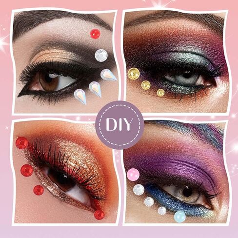 5 أوراق من ملصقات الوجه الكريستالية من Ludress، جواهر الوجه الهذيان، جواهر الجسم اللامعة، أحجار الراين المسيل للدموع، وشم حورية البحر، مجوهرات الجسم DIY، إكسسوارات مكياج فنية للنساء والفتيات (النمط 3) in Kuwait