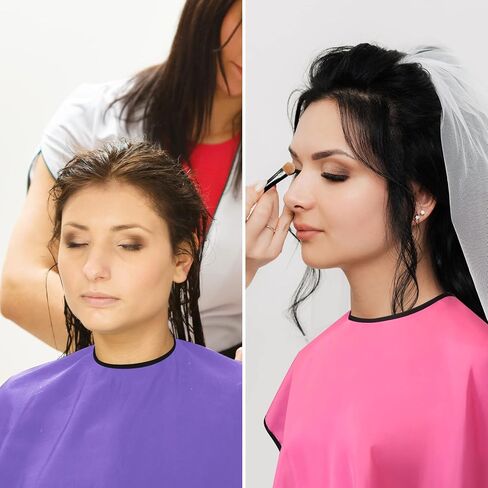 AUECOOME 6 pieces Short Barber Cape Short Makeup Cape for Women Men Waterproof Mini Makeup Bib Haircut Cape Hair Cutting in Saudi Arabia