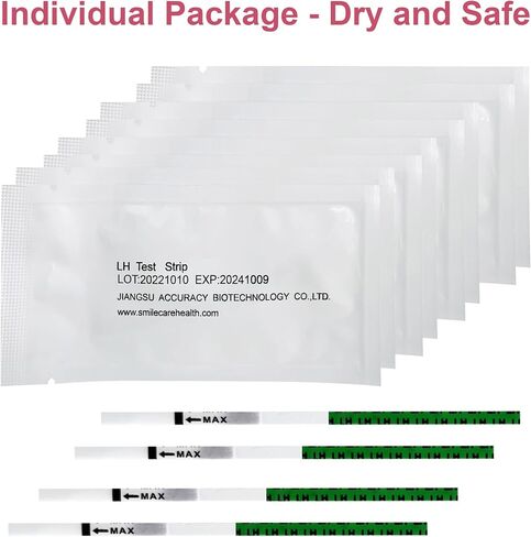 50PCS LH Test Strips for Women, Ovulation Predictor Kit Tracker with High Sensitivity Result & Easy Operation for Women to Use at Home in Saudi Arabia