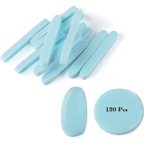 Facial Sponge Compressed,120 Count PVA Professional Makeup Removal Round Face Wash Sponges Spa Pads Exfoliating Cleansing for Women,Blue