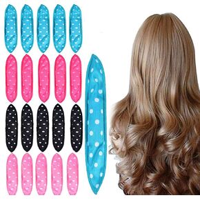 Foam Hair Curlers, Pillow Cloth Hair Rollers,No Heat Sleeping Soft Sponge Rollers for Long, Short, Thick & Thin Hair Spiral Curls Hair Styling Rollers (4colors) in Kuwait