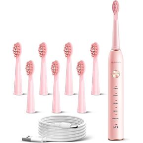 Teeth & Gums Care Electric Toothbrush, IPX7 Waterproof Sonicare 38000VPM, Fast Charge Long Last with Intelligent Time Reminder 5 Optional Modes Dupont Brush Heads, Travel, Indoor, Outdoor, Black in Saudi Arabia
