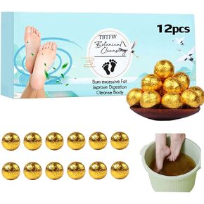 مجموعة كرات نقع القدم بالزنجبيل من 12 قطعة، كرات نقع القدم بالزنجبيل القديم لتحسين النوم والعناية بالقدم والاسترخاء وتخفيف الام العضلات والقدم in Kuwait