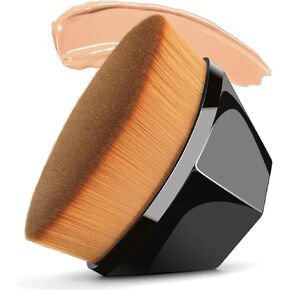 Foundation Brush Flat Top Kabuki Hexagon Foundation Makeup Brush Face Blush Liquid Powder Foundation Brush with Protective Case for Blending Liquid Cream or Flawless Powder Cosmetics (Black) in Kuwait
