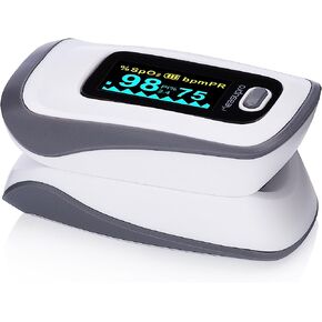 مقياس التأكسج الرقمي للقراءة الفورية من MeasuPro، ومستشعر الأكسجين وجهاز مراقبة معدل النبض مع إعداد المنبه، وشاشة OLED الملونة وحقيبة الحمل، CE in Kuwait